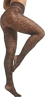 [JarseHera] Women Patterned Tights Hollow Out Knitted Pantyhose High Waist Chiffon Lace Fishnet Stockings