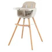 Costway3 in 1 Baby High Chair with Adjustable Legs and Tray for Dining-White