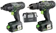 GL20DIDKB2 20V Cordless Drill and Impact Driver Power Tool Combo Kit with Two...