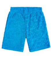 [Marc Jacobs Kids] Marc Jacobs Kids Monogram jacquard cotton-blend terry shorts Y 6 blue