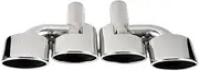 304 Stainless Steel Rear Exhaust Muffler Tips Tip Silver Compatible For Mercedes Benz Compatible For AMG C-Class W204 C180 C200 C63