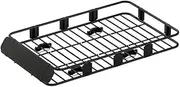 Giantz Car Roof Rack, 160cm Length Universal Roofs Racks Storage Hitch Basket Luggage Container Cars Cargo Taxi Vehicle Accessories Transporting Storages, Steel Frame 100kg Aluminium Black