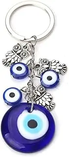 [Zingtsing] Evil Eye Key Chain, Evil Eye Owls Key Ring, Handcraft Good Luck Keychain Hanging Decor Accessories