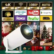 Sharp Display, Ultra-Portable 4K Mini Projector - Smart WiFi & Wireless, Adjusta