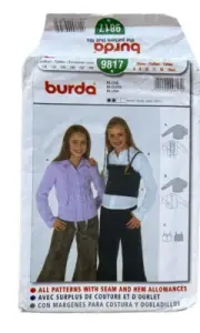 Burda 9817 | Girls Blouse | Crop Top Sewing Pattern - New - UnCut