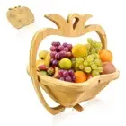 Bamboo Foldable Fruit Basket 2 in 1 Fruit Shaped Cutting Board Craft