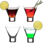 DUJIAOSHOU Set of 2 Martini Cocktail Glasses - Stemless Crystal Tumblers for Cocktails Martini