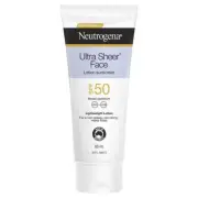 Original Ultra Sheer Face Lotion Sunscreen SPF50 Neutrogena Lightweight Non Grea