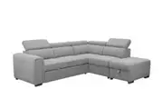 VI Odelia 2 Seater Fabric Sofabed with Chaise Storage Ottoman