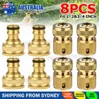 8Pc Brass Garden Hose Fittings Lawn Water Pipe Connector Tap Adaptor 1/2" 3/4"