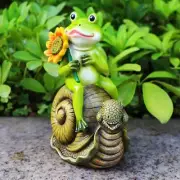 Figurine Animal Frog with Turtle Resin Multicolor Modern Medium Carved Decor