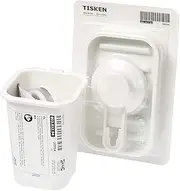 [IKEA] TISKEN White Drill-Free Soap Dish & Toothbrush Holder Set with Suction Cups