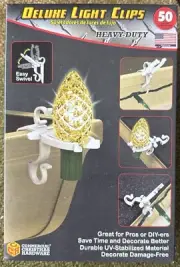Adams Deluxe Shingle Gutter LIGHT CLIPS White Polypropylene HeavyDuty 50 Pk USA