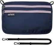 [Side by Side] Neck Wallet Passport Holder for Travel | RFID Travel Wallet for Men & Womens, navy, Rfid Blocking