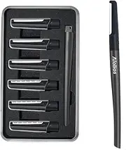 AioBos Face Smoother Holder (2 Replacement Blades, 6 Pieces), Face Sledding, For Sensitive Skin, Eyebrow Razor, Care for Old Skins and Hair (Black)