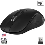 Delton S8 Ergonomic Optical Wireless Mouse, 2.4G Auto Pair Dongle - Black