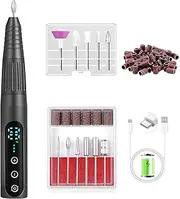 WEIKILLY Electric Nail Drill 11 in 1 Kit, 35000RPM Cordless Nail Drill Machine, Professional Acrylic Gel Electric Nail Files for Manicure and Pedicure, Portable Home Travel or Salon Use.(Grey)