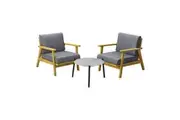 Livsip 3PCS Outdoor Lounge Set 50cm Grey Coffee Side Table