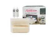 Sunbeam Fitted Size Queen Auto Shut Off Premium Electric Blanket Wool Fleece