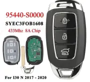3BTN 95440-S0000 Remote Car Key 433Mhz 8A For Hyundai I30 Smart Keyless go Fob