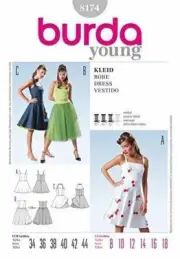Burda Sewing Pattern 8174 Misses Circle Dress Sizes 8-18