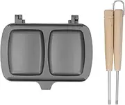 Double-Sided Frying Pan, Non-Stick Panini Grill, Fast Heat Conduction, Removable Sandwich Pan with Hooks for Steak, Eggs, Etc.