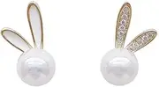MAYJAI Bunny stud earrings micro-set zircon pearl earrings premium sense earrings