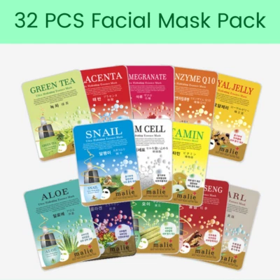 32x Moisture Essence Face Mask Pack Sheet Facial Skin Care Korea Beauty Cosmetic