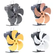 Wood-burning Fan 5-Blade Black Fireplace Stove Fan for Log Quiet