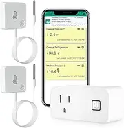 MOCREO WiFi Freezer Thermometer Alarm, Email Alert, App Notification, 2-Years Data Export, No Subscription Fee, 2 Remote Temperature Sensors for Refrigerator, Freezer, Hot Tub