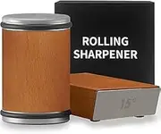 [MINYII] Roller Sharpener Kit, Professional Knife Sharpener System, Full Knife Sharpener, Magnetic Angle Provides 15° and 20° Sharpening, Light Brown