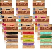 48 Colors Thread Cord for Jewelry Making, Multi-Color Flax String Cord, Natural Twine Cord Rope String for Handmade Bracelets Keychains Craft Making Accessories, 1 mm, 240 Yards in Total (Colorful)