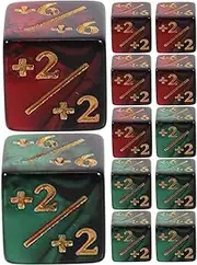 EYVRPAU 12 Pieces Magic Dice, Loaded Dice, Magic the Gathering Dice, Dice Counter, Magic the Gathering Accessories, Card Game Accessories, Dice Dice, Loyalty Dice, Compatible with MTG (2 Colors)