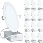 12 Pack 6 Inch 5000K Ultra-Thin LED Recessed Ceiling Light with Junction Box