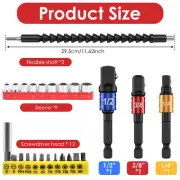 26Pcs Flexible Drill Bit Extension Kit Soft Shaft Screwdriver Kit with 12 xipdq