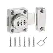 Combination Lock Keyless Password Latch Lock for Cabinet(Silver)
