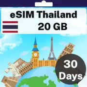 eSIM Thailand - 20 GB - 30 Days - Travel eSIM | QR code activation