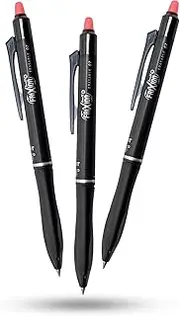 Pilot Frixion Ball Plus Erasable Rollerball Pens, Medium Point 0.7mm, Thermosensitive Ink, Clean Erase, Durable Plastic Body for Office, School, Fabric Marking and Projects (3 Pack)