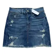 American Eagle Women’s 2 R Light Wash Hi-Rise Mini Next Level Stretch Jean Skirt