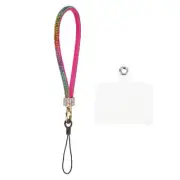1 Pcs Phone Lanyard, Wrist Strap Glitters with Phone Patches, Multicolor