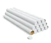 Coastwide Professional Mailing Tube with End Cap, 2" x 24", White, 11 /Pack