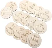 JOINPAYA Month Card Set for Pregnancy Infants Growth Records Wooden Commemorative Cards Photography Accessory