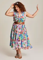[TS] Taking Shape Fiesta Sleeveless Maxi Dress Size 20 in Multi Print - Plus Size Women's Dresses Multi Print