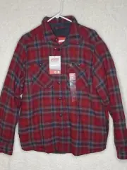 Coleman Flannel Sherpa Lined Jacket Mens M Red Plaid Heavyweight Outdoor Casual