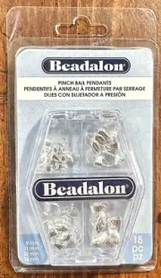Pinch Bail Pendants Jewelry Making Beadalon 18 pcs 327B-199 Silver Plated