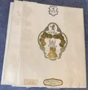 Set 6 NEW Vtg PURE IRISH LINEN Cream White DAMASK Floral NAPKINS 16”x18” Ireland