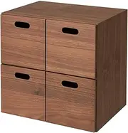 [MUJI] 12381150 Stacking Chest, Width 14.6 x Depth 11.0 x Height 14.6 inches (37 x 28 x 37 cm), 4 Drawers, Walnut Wood Veneer