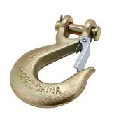 2PK National Hardware 1/4" Clevis Grab Hook w/ Latch in Yellow Chromate 3150 Lbs