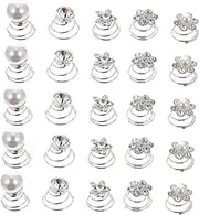 Ipetboom 60pcs Spiral Barrettes Bridal Hair Twists Bridal Hair Pins Hair Coils Pins Crystal Spiral Barrette Spiral Hair Twists Pearl Spiral Hair Pins Coils Hair Metal Alloy Miss Bread