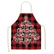 Nevenka Black and Red Plaid Christmas Apron for Home Kitchen Cooking-A10